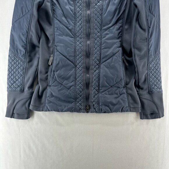 Athleta Jacket Womens Sz 2XS Rock Ridge PrimaLoft Hoodie Quilted Insulated Gray - Picture 5 of 13